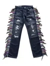Alchemist Mickey Fringes Distressed Jeans In Blue