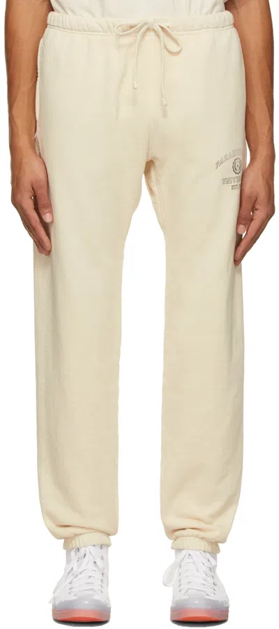 Alchemist Off-white 'paradise Lost University' Lounge Trousers In Whisper White