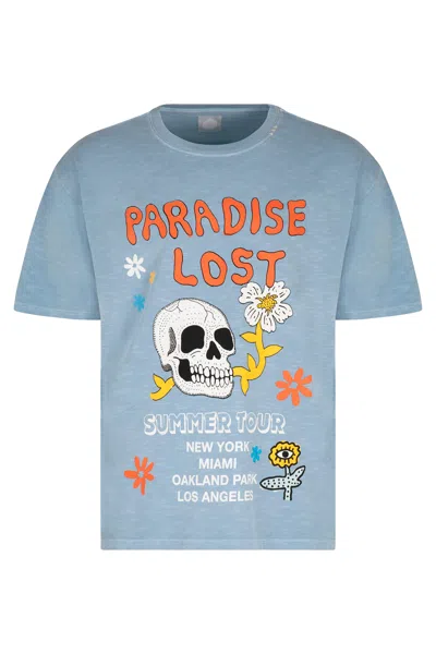 Alchemist Printed Cotton T-shirt In Blue