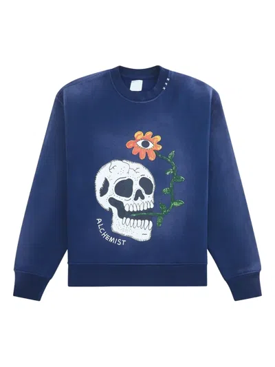 Alchemist Snake-skull Sweatshirt In Blue