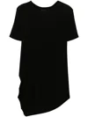 Alchemy Asymmetric Long-line T-shirt In Black