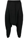 Alchemy Cropped Drop Crotch Trousers In Black