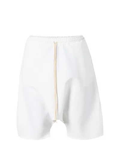 Alchemy Drop-crotch Drawstring Shorts In White
