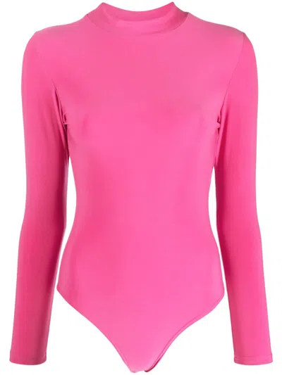 Alchemy High-neck Long-sleeve Top In Pink