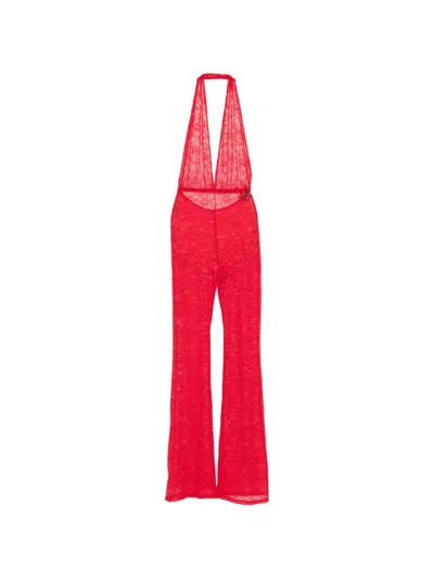 Alchemy Lace Jumpsuit In Red
