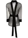 Alchemy Long-sleeve Sheer Mesh Jacket In Black