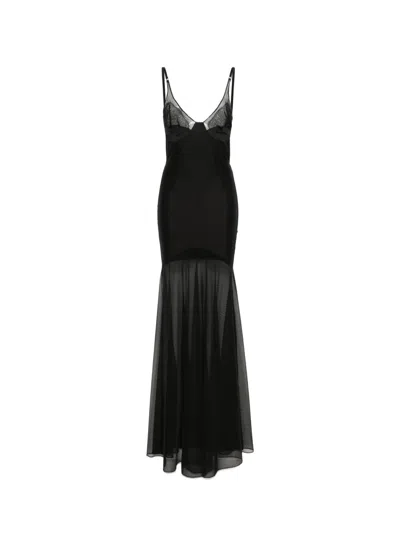 Alchemy Tulle Detail Dress In Black