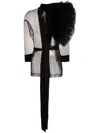 Alchemy Tulle-inserts Belted Jacket In Black