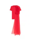 Alchemy Tulle Ruffled T-shirt In Red