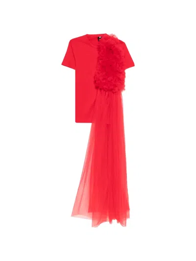 Alchemy Tulle Ruffled T-shirt In Red