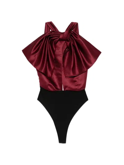 Alchemy X Lia Aram Bow-detail Bodysuit In Brown
