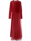 Alchemy X Lia Aram Ruffled Bodysuit In Red
