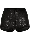 Alchemy X Lia Aram Sequin-embellished Shorts In Black