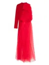 Alchemy X Lia Aram Tulle-appliqué Jumpsuit In Red