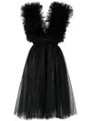 Alchemy X Lia Aram V-neck Tulle Midi Dress In Black