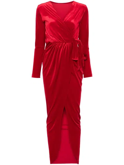 Alchemy X Lia Aram Velvet Maxi Dress In Red