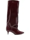 Alchimia High Heels Boots In Leather Color Leather In Red