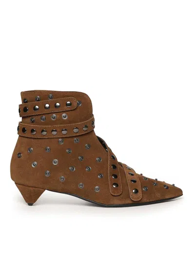 Alchimia Suede Ankle Boots In Brown