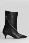 Alchimia High Heels Ankle Boots In Black Leather In Black