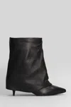 Alchimia High Heels Ankle Boots In Black Leather In Black