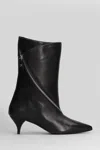Alchimia High Heels Ankle Boots In Black Leather In Black