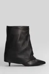 Alchimia High Heels Ankle Boots In Black Leather In Black
