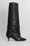 Alchimia High Heels Boots In Black Leather In Black