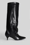 Alchimia High Heels Boots In Black Leather In Black