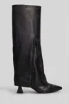 Alchimia High Heels Boots In Black Leather In Black