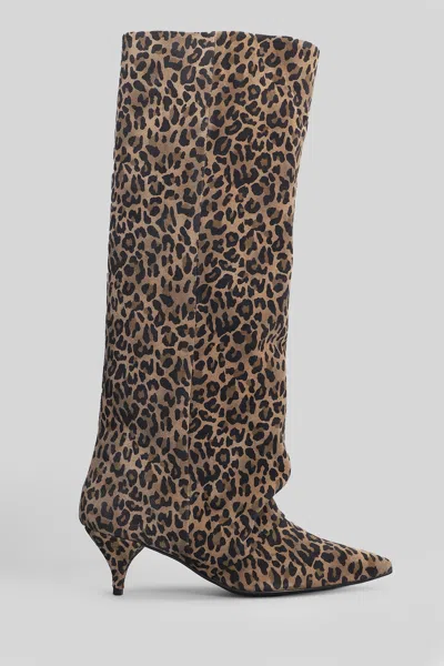 ALCHIMIA HIGH HEELS BOOTS IN ANIMALIER SUEDE