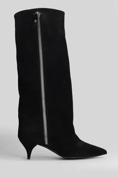 ALCHIMIA HIGH HEELS BOOTS IN BLACK SUEDE