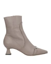 Alchimia Napoli Woman Ankle Boots Grey Size 8 Leather In Gray