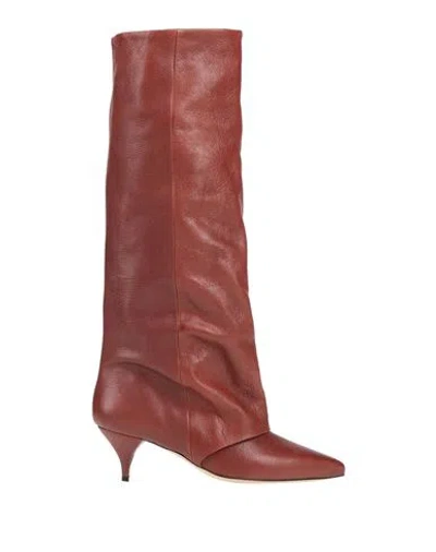 Alchimia Napoli Woman Boot Rust Size 8 Leather