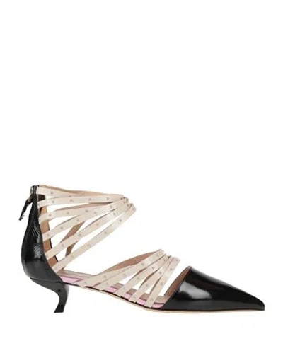 Alchimia Napoli Woman Pumps Black Size 8 Leather