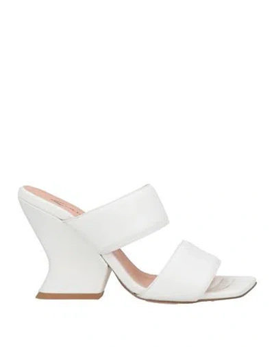 Alchimia Napoli Woman Sandals Cream Size 6 Leather In White