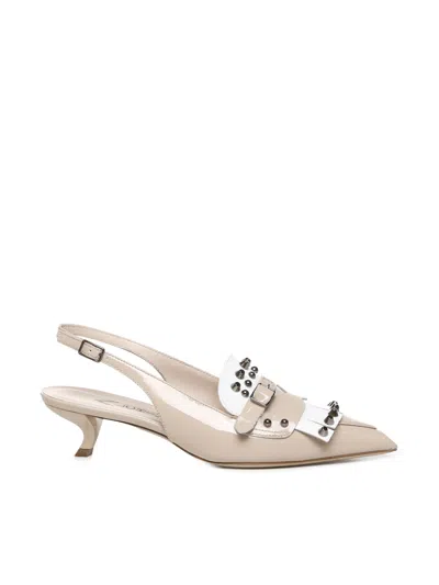Alchimia Patent Leather Pumps With Studs In Nude