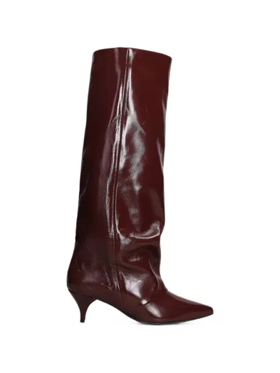 Alchimia Pointed-toe Slouchy Boots In Brown