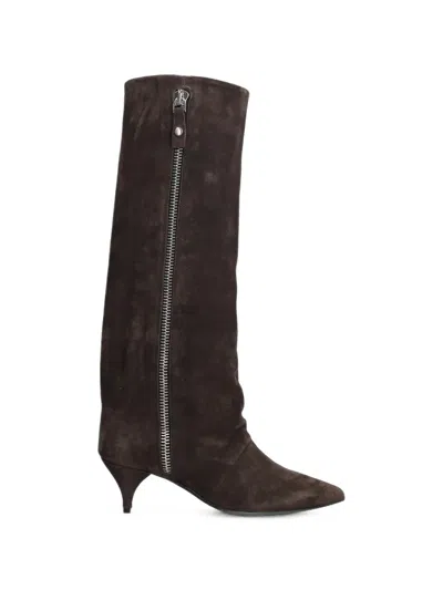 Alchimia Pointed-toe Zip-detail Boots In Brown