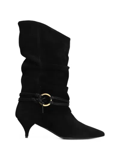 Alchimia Ring-detail Suede Boots In Black