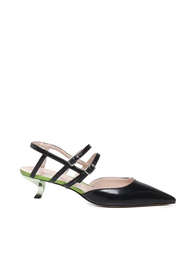Alchimia Shoes With Toes And Straps In Black, Green