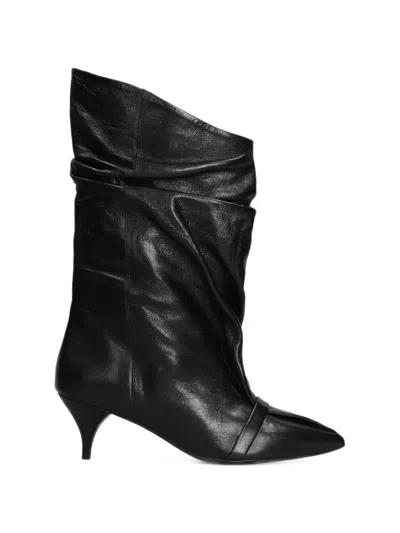 Alchimia Slouchy Pointed-toe Ankle Boots In Black