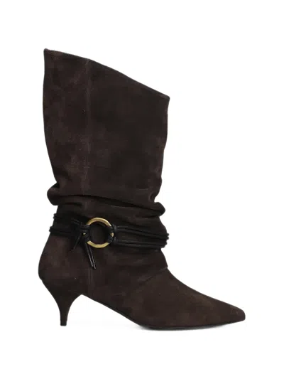 Alchimia Slouchy Pointed-toe Boots In Brown