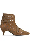 Alchimia High Heels Ankle Boots In Brown Suede In Brown