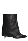 Alchimia High Heels Ankle Boots In Black Leather In Black