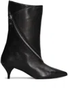Alchimia High Heels Ankle Boots In Black Leather In Black