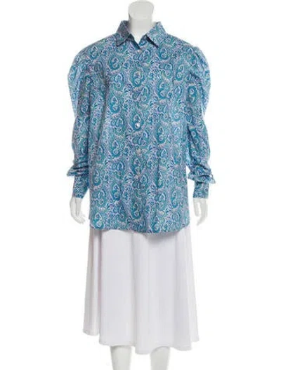 Pre-owned Alcoolique Paisley Button-up Top W/ Tags In Purple