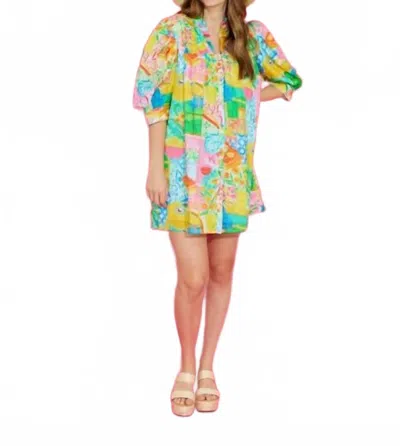 Alden Adair Abigail Mini Dress In Van Gogh In Green