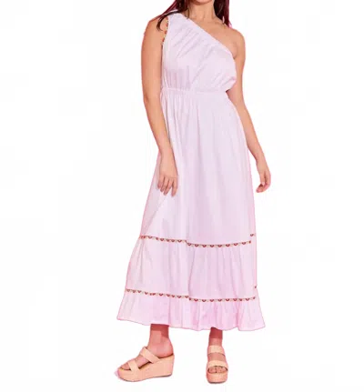 Alden Adair Addison Midi Dress In Bright White In Pink