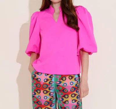 Alden Adair Ali Puff Sleeve Top In Maui Pink