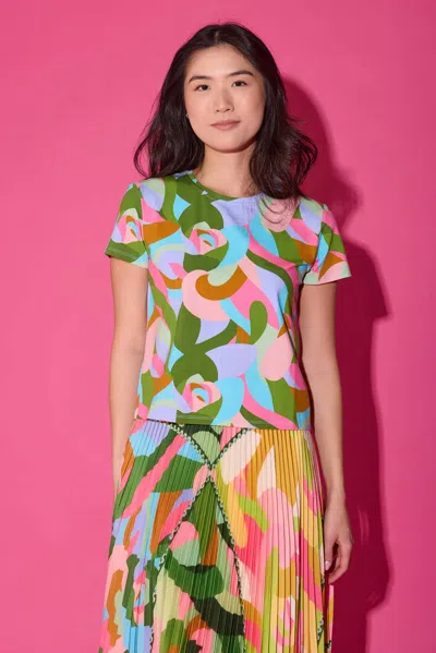 Alden Adair Amy Tee In Aqua Hall Of Mirrors In Multi